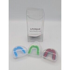 Lponjar 3 Pack Kids Youth Mouth Guard Medium Blue Green Red Sports Mouthguard